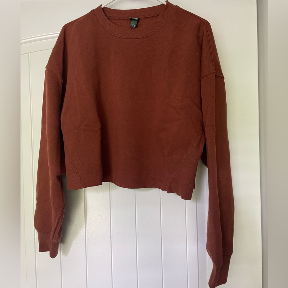 Women’s Cropped Sweatshirt. Size M. Color: Brown